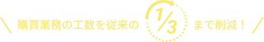 購買業務の工数を従来の1/3まで削減!